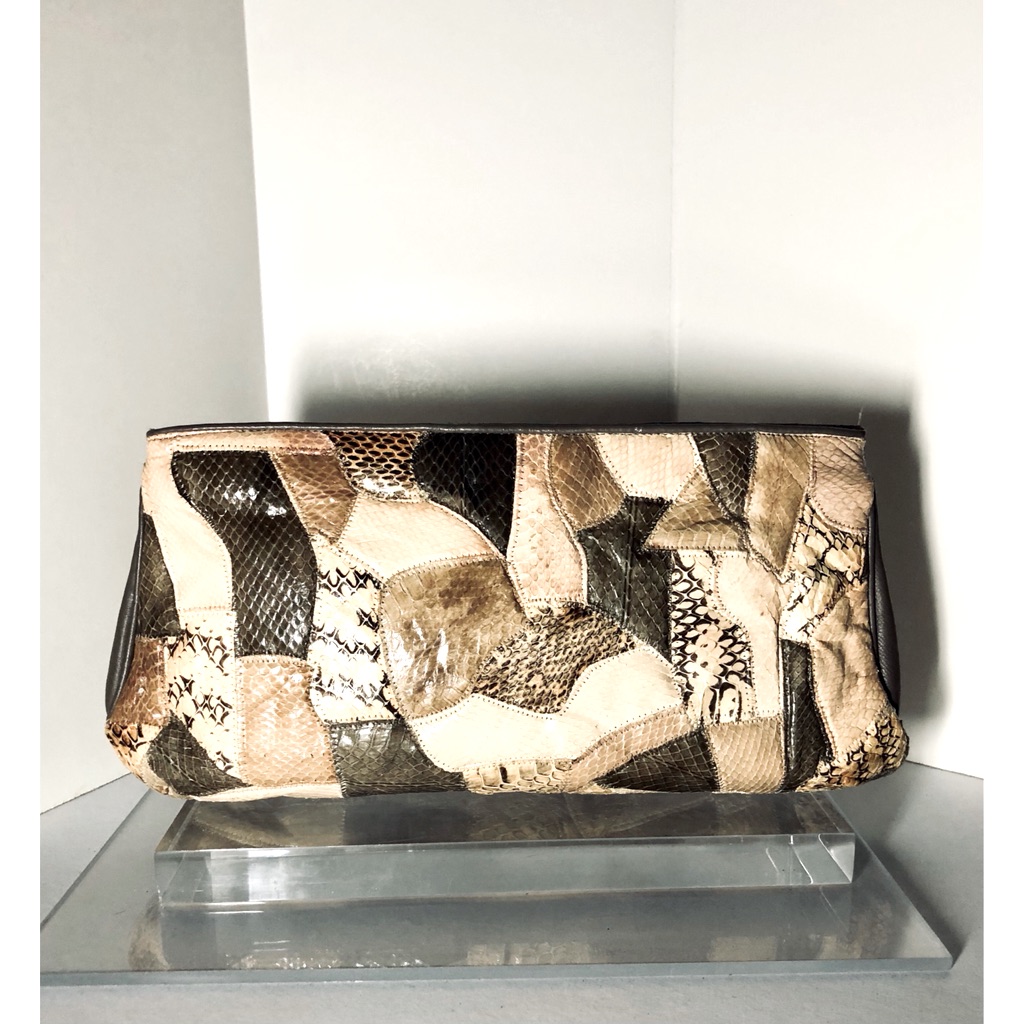 Vintage Python Patch Clutch
